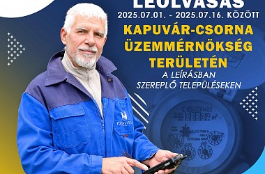 Aknás lakossági vízmérő leolvasás Csorna és Kapuvár térségében